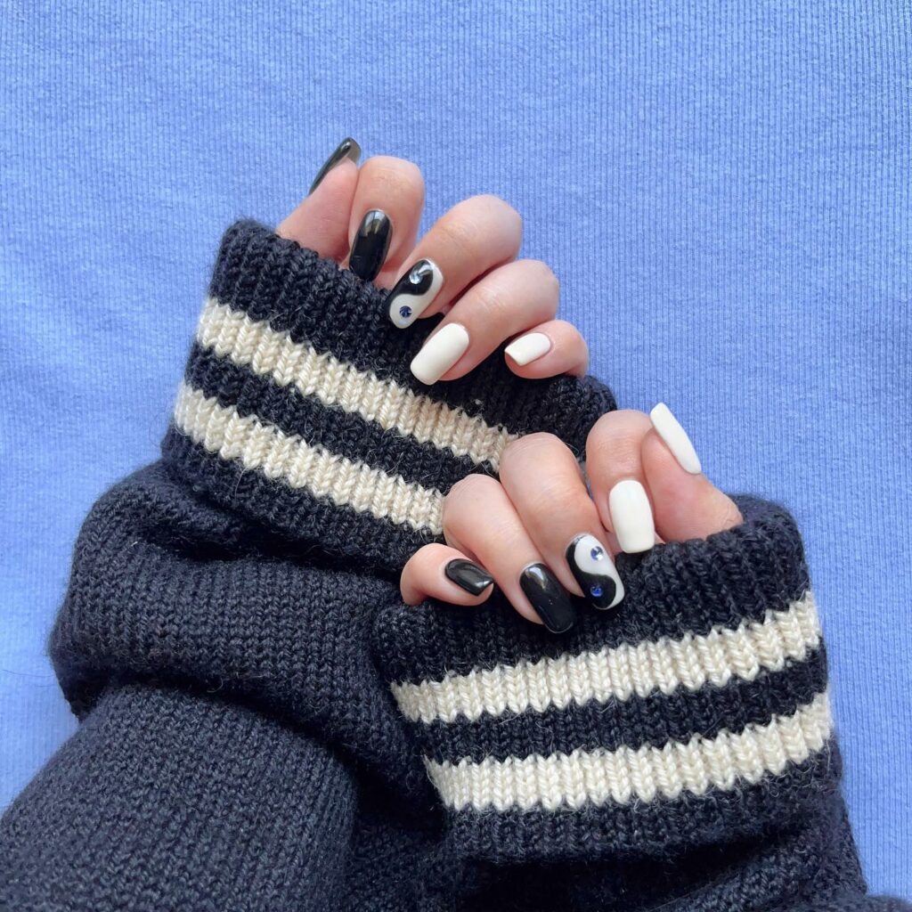 27 Latest Yin-Yang Nail Designs To Try In 2024! 24 Time-Honored Classic Yin Yang Nails