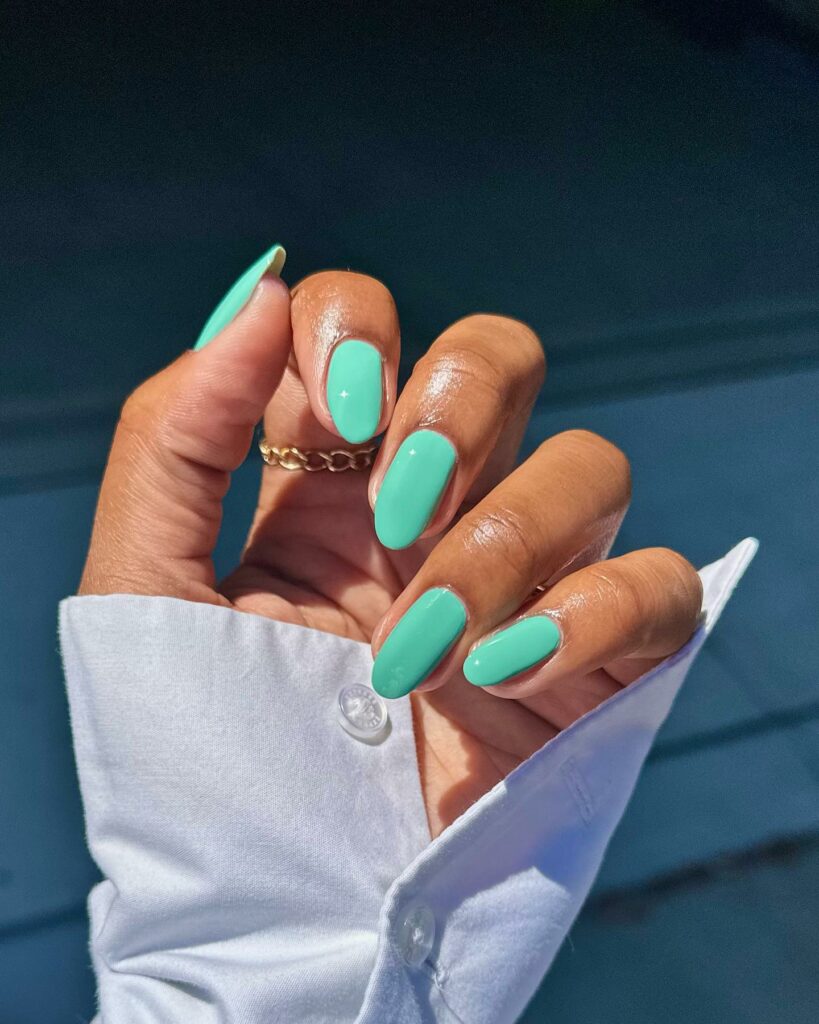 37 Latest Teal Nail Designs To Try In 2024! 16 Classy Almond Teal Nails