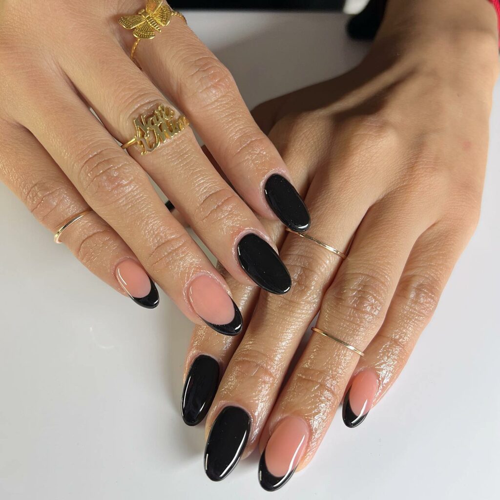 30 Latest Black Almond Nail Ideas To Try In 2024! 32 Glamour with Classy Black Almond Nails