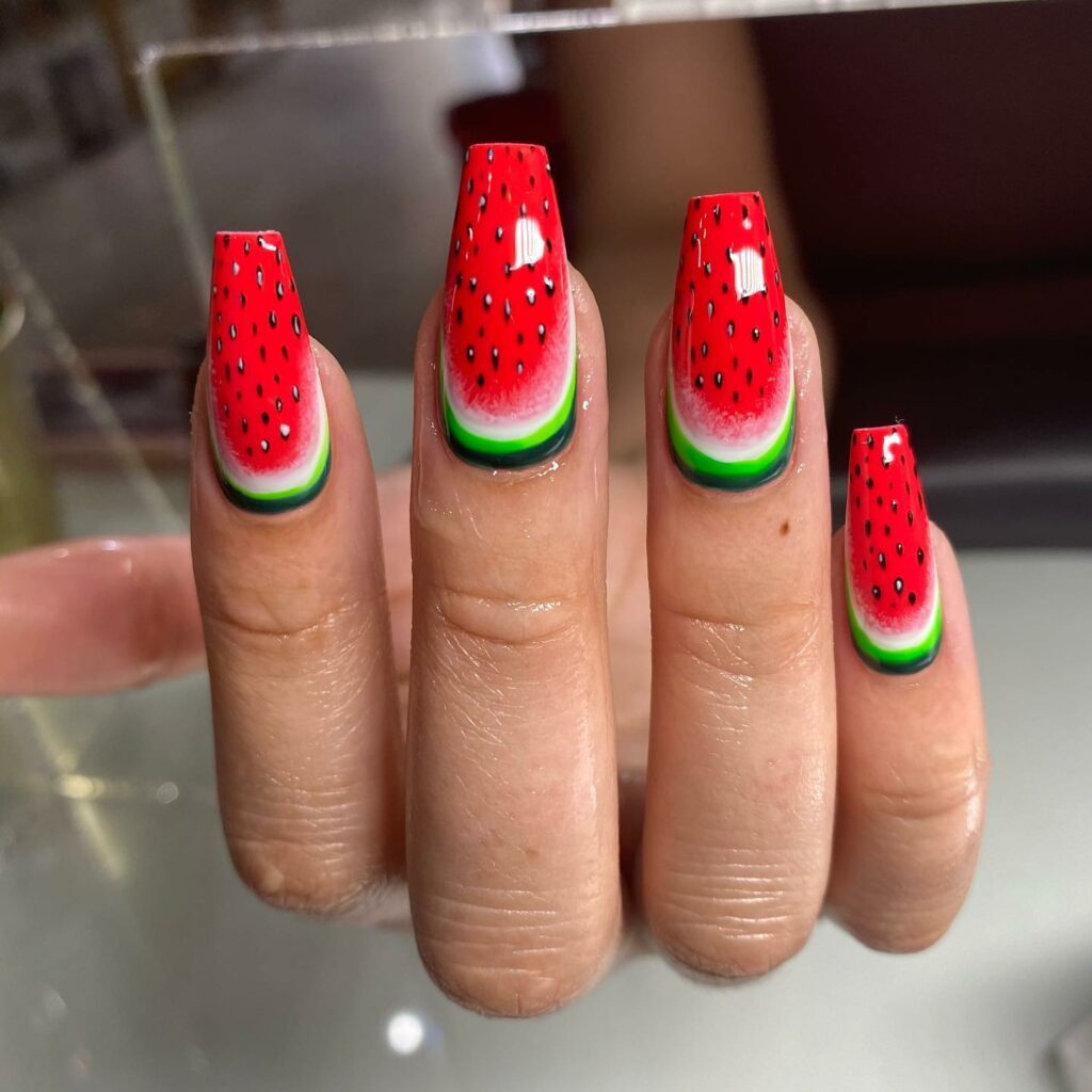 29 LATEST WATERMELON NAIL DESIGNS TO TRY IN 2024! 14 Classy Watermelon Nails Rendition