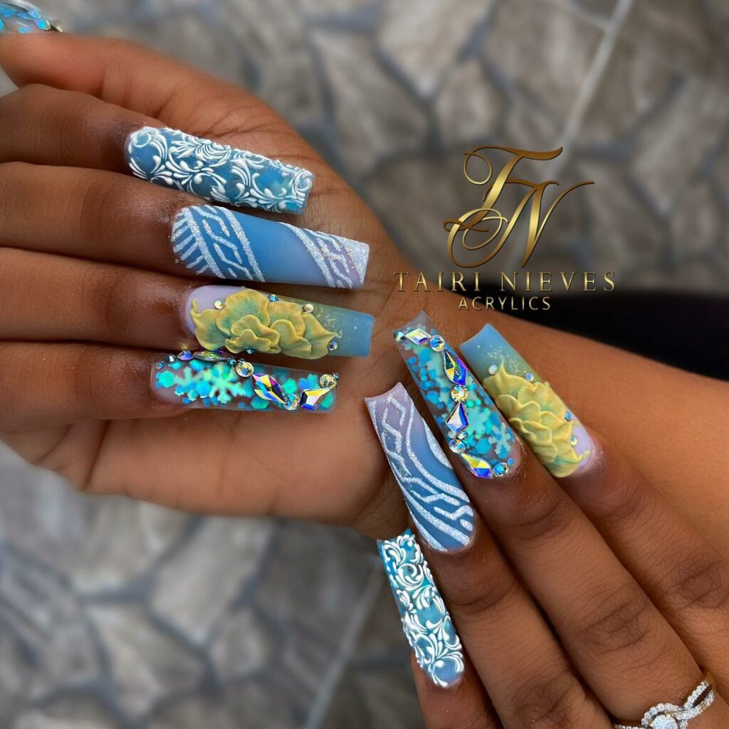 25 Latest Frozen Nail Designs To Try In 2024! 30 Clear Acrylic Frozen Inspired Nails