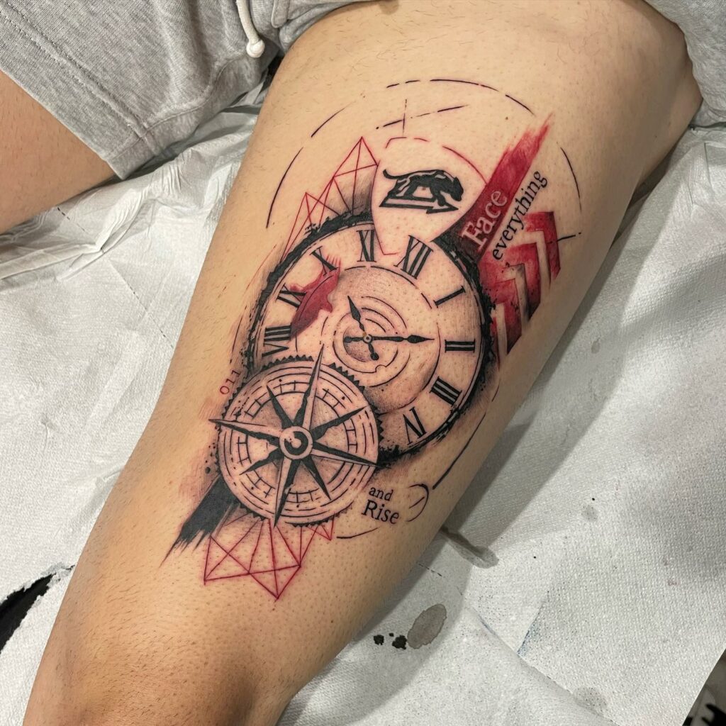 What Does A Compass Tattoo Mean 24 Clock And Compass Tattoo