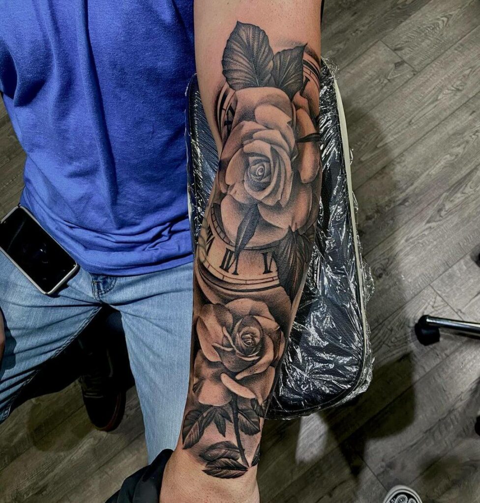 12+ Clock Flower Tattoo Ideas To Inspire You! 10 Clock Flower Tattoo