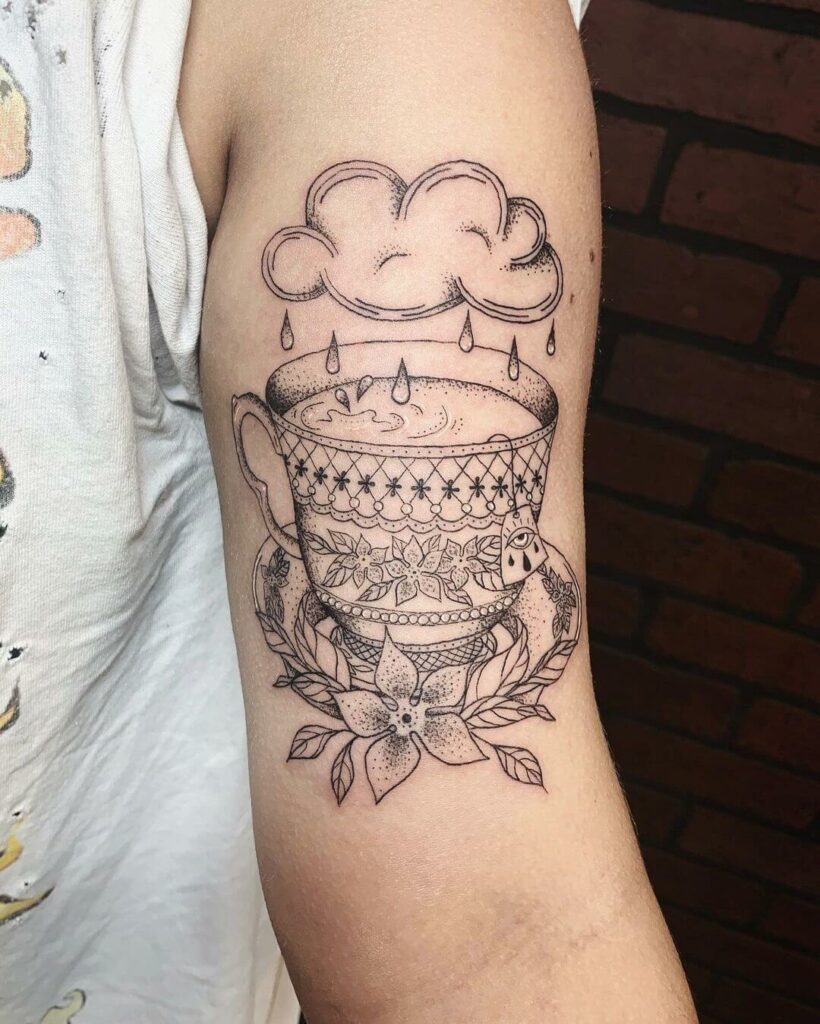 11+ Teacup Tattoo Ideas You Have to See to Believe! 13 Clouds Over A Teacup Tattoo