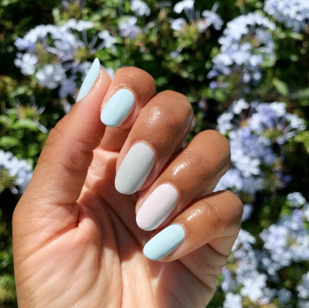 Try Out 40 Simple and Elegant Nail Designs for 2024 34 Cloudy Skies