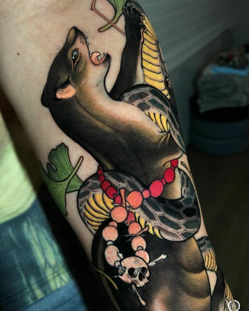 11+ Mongoose Tattoo Ideas That Will Blow Your Mind! 11 Cobra and Mongoose Fighting Tattoo