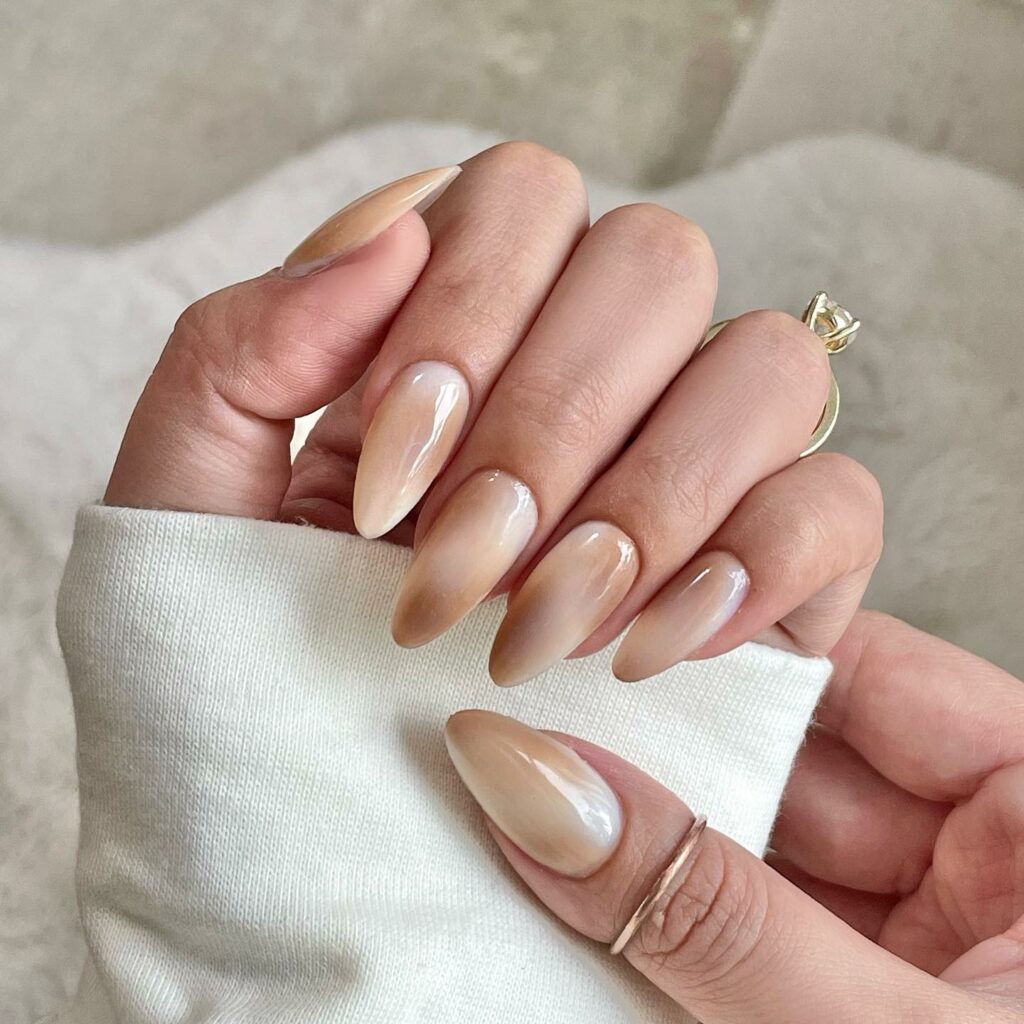 Rock 25 Chic White Almond Nail Designs in 2024 32 Coffee-Inspired White Almond Nails
