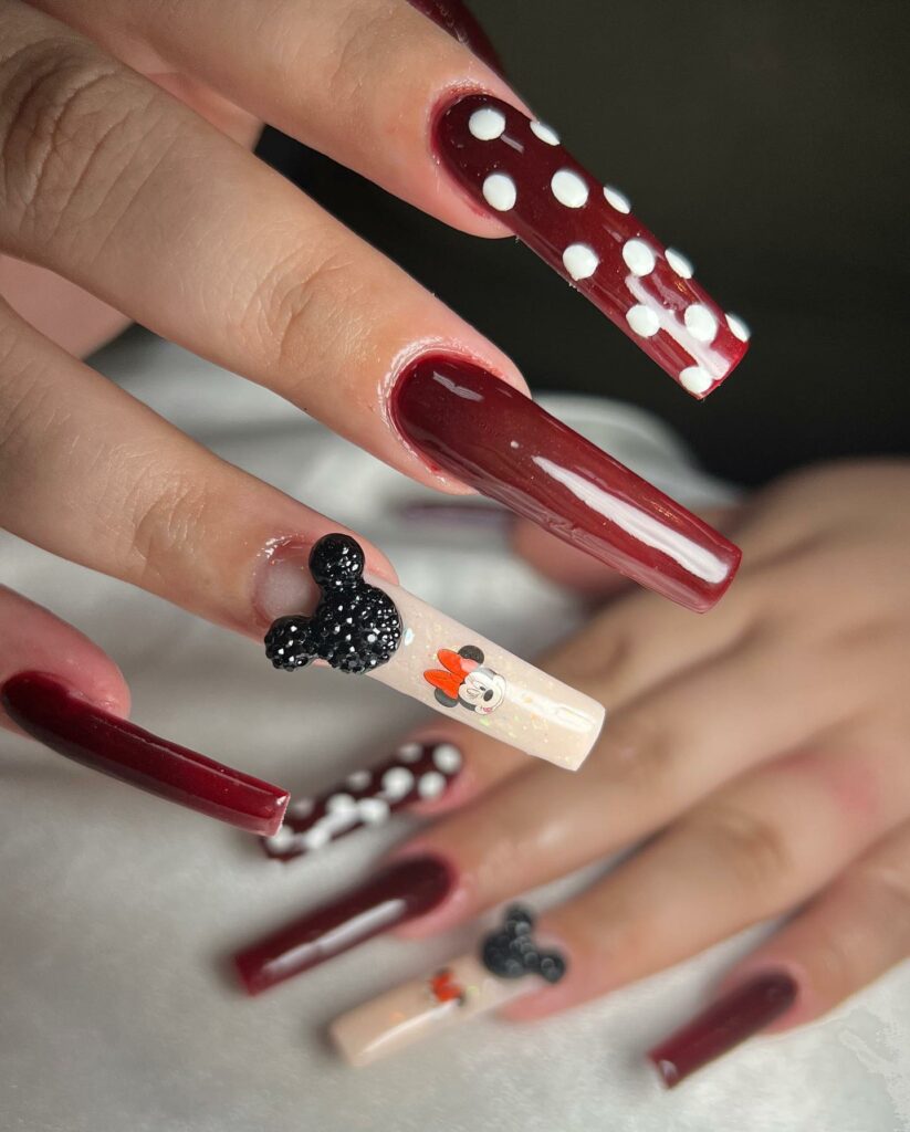 Add Whimsy with 35 Mickey Mouse Nail Designs in 2024 22 Coffin-Shaped Mickey Mouse Nails