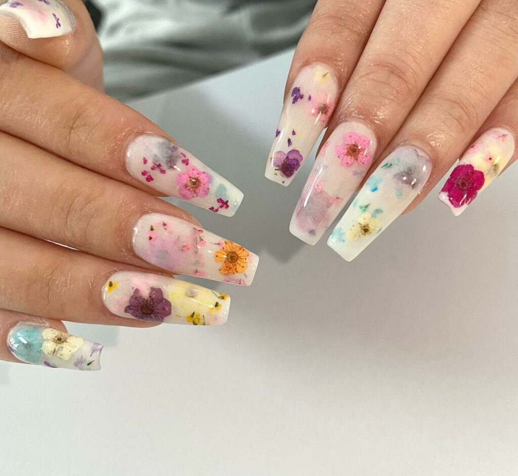 Relax with 20 Milk Bath Nail Designs in 2024 27 Coffin Milk Bath Nails