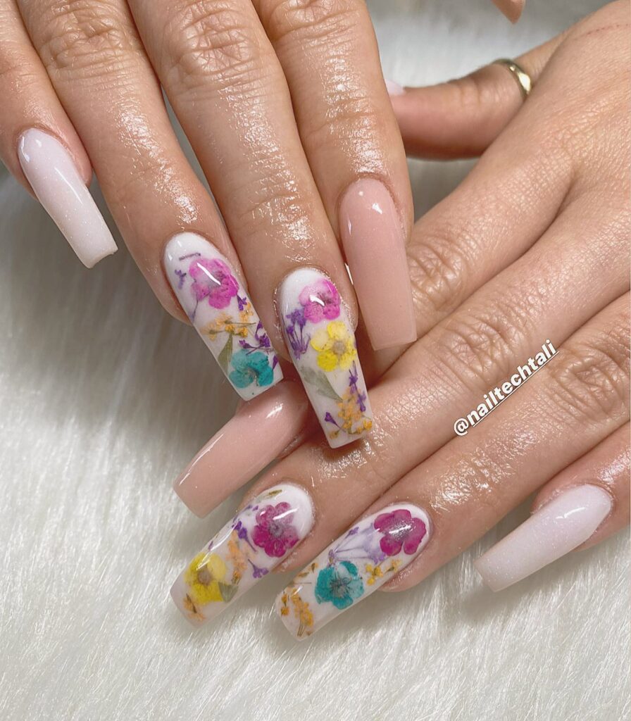 Relax with 20 Milk Bath Nail Designs in 2024 19 Coffin Milk Bath Nails