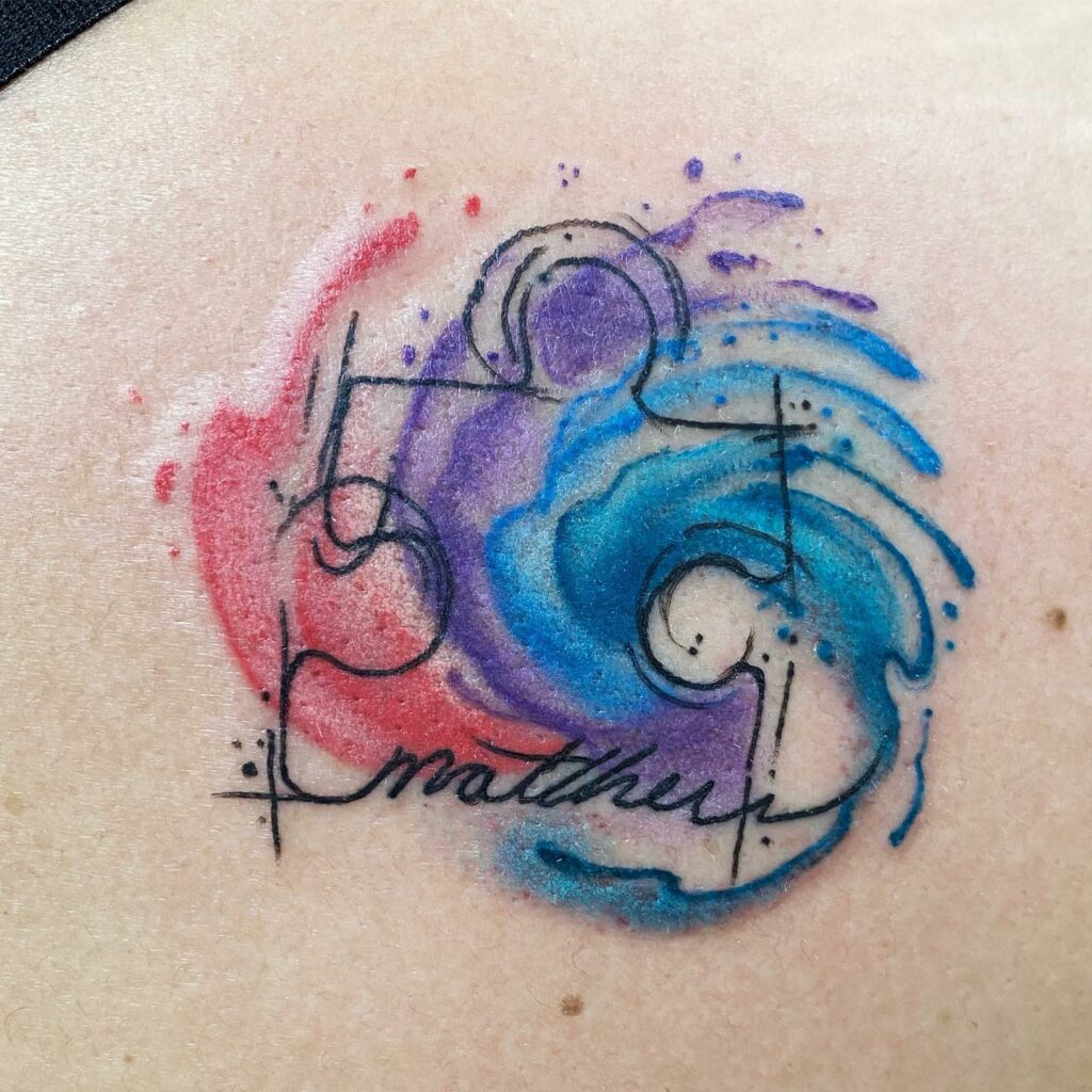 12+ Small Autism Tattoo Ideas To Inspire You! 19 Color Splash Traditional Puzzle Piece Unique Autism Tattoos ideas ideas