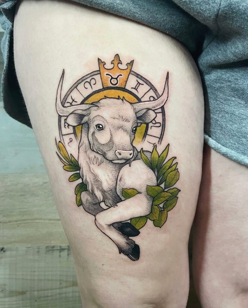 12+ Creative Taurus Tattoos Ideas To Inspire You! 19 Colored Bull Tattoo