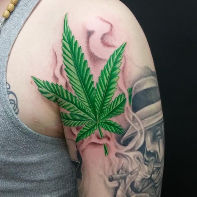 10+ Weed Leaf Tattoo Ideas You Have To See To believe! 12 Colored Weed Leaf Tattoo
