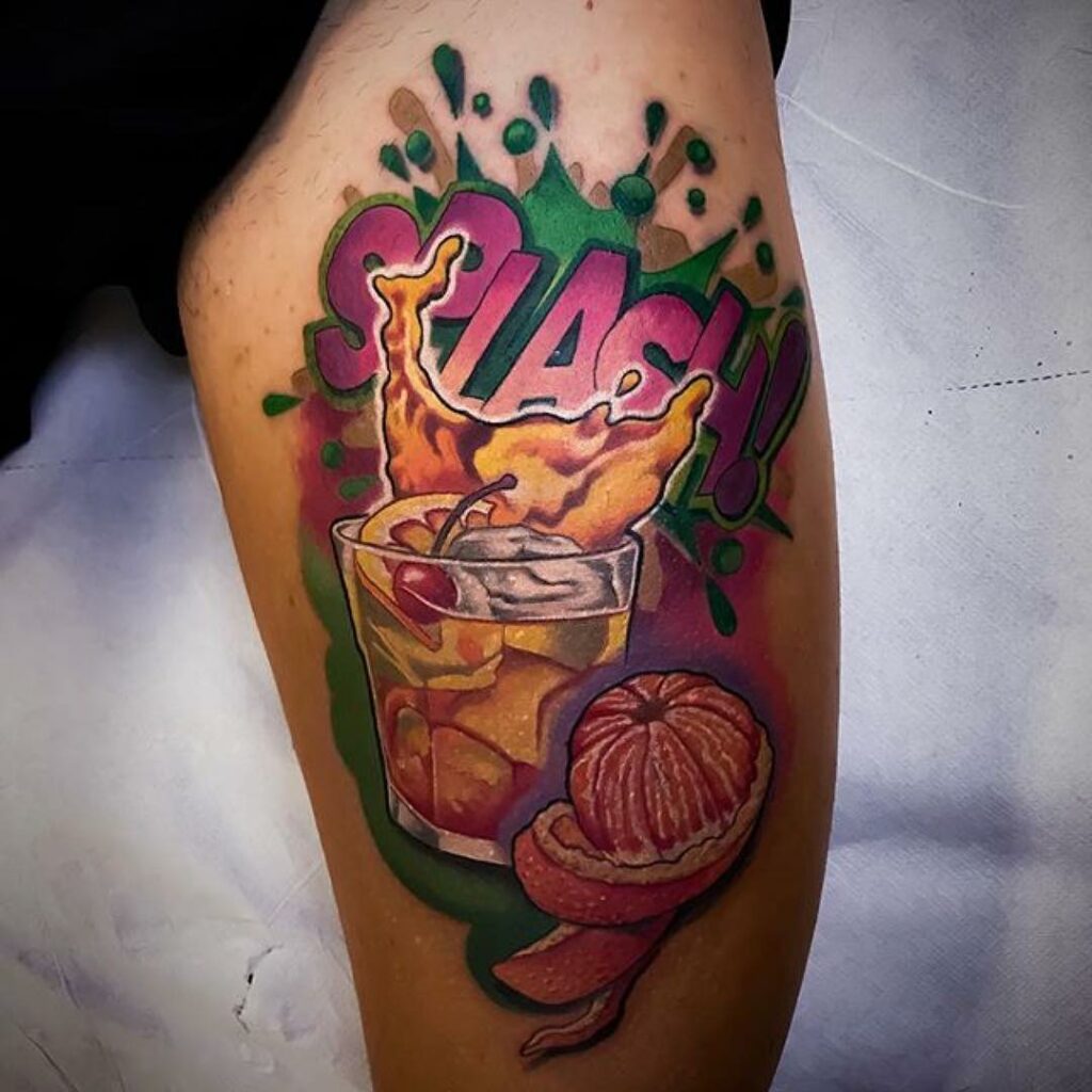 10+ Whiskey Tattoo Ideas That Will Blow Your Mind! 14 Colored Whiskey Tattoo