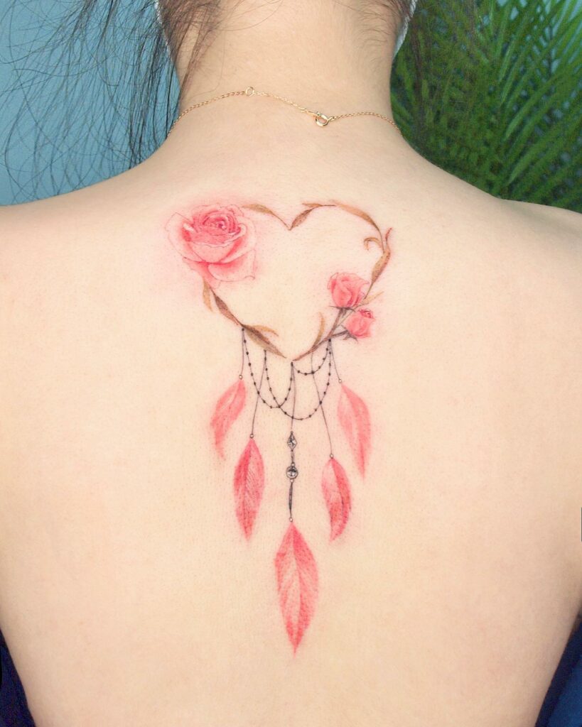 13+ Thigh Unique Dream Catcher Tattoo Ideas That Will Blow Your Mind! 11 Colorful Dream Catcher Tattoo Design