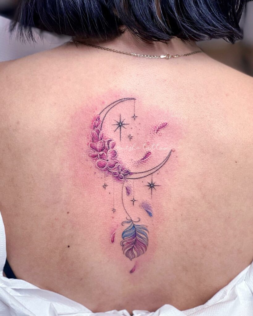 13+ Thigh Unique Dream Catcher Tattoo Ideas That Will Blow Your Mind! 12 Colorful Dream Catcher Tattoo Designs