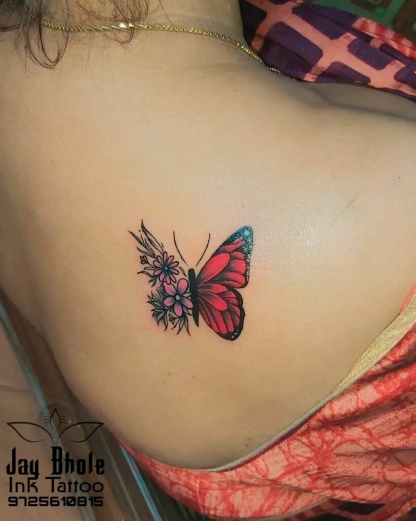 12+ Shoulder Butterfly Tattoo To Inspire You! 18 Colorful Floral Winged Butterfly Tattoos