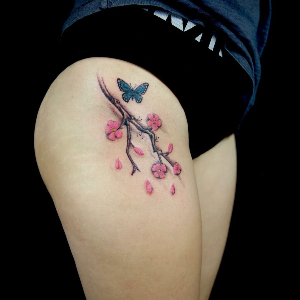 11+ Flower Thigh Tattoo Ideas That Will Blow Your Mind! 15 Colorful Flower Tattoo On Thigh