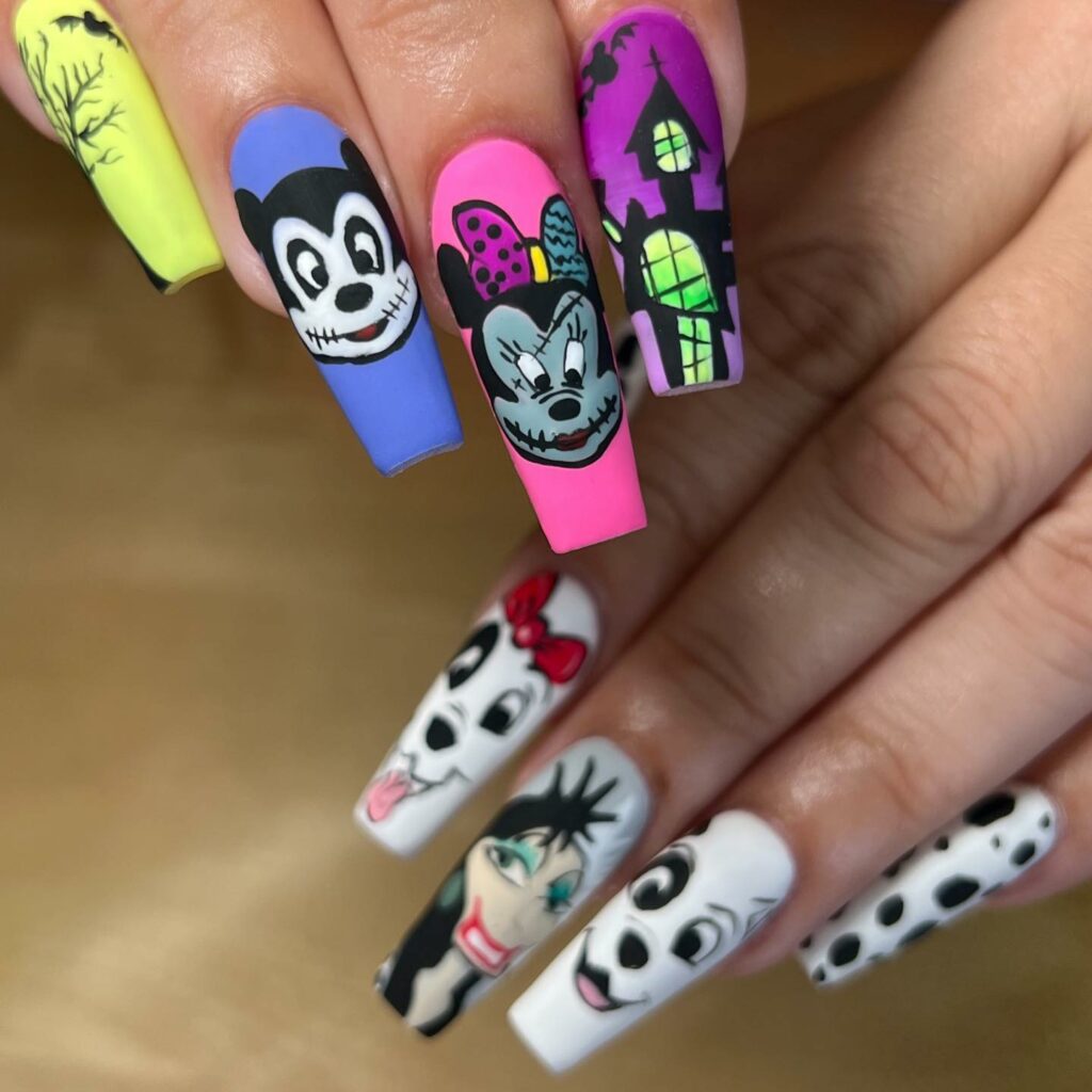 Add Whimsy with 35 Mickey Mouse Nail Designs in 2024 41 Colorful Halloween Mickey Mouse Nails