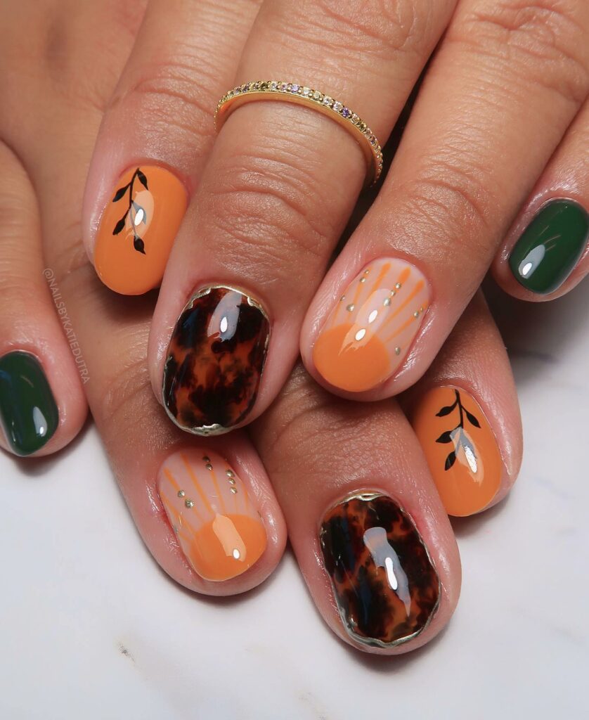 Fall in Love with 57 Short Fall Nail Designs in 2024 48 Colorful Short Fall Nails
