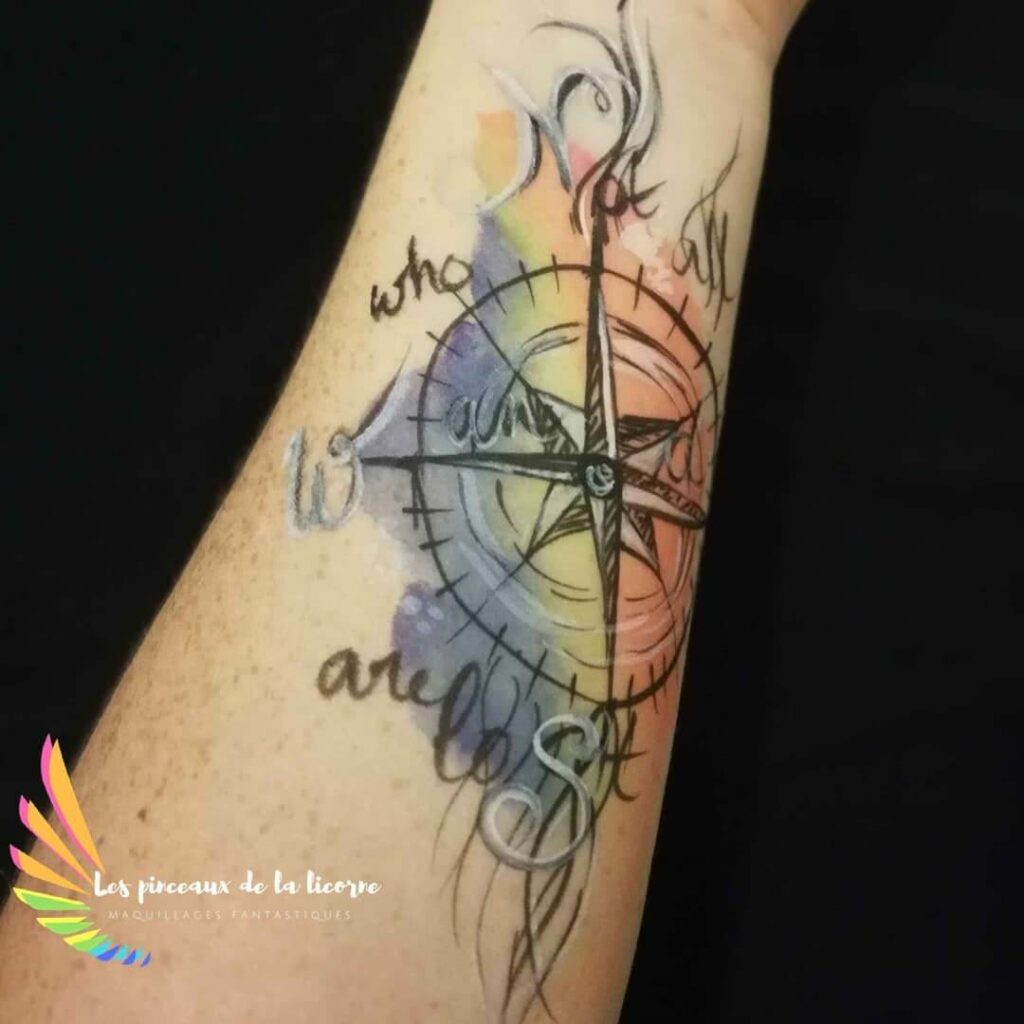 11+ Not All Those Who Wander Are Lost Tattoo Ideas That Will Blow Your Mind! 16 Colour Bleed Not All Who Wander Are Lost Tattoo