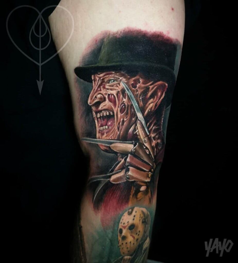 11+ Nightmare On Elm Street Tattoo Ideas That Will Blow Your Mind! 14 Colour Realism Nightmare On Elm Street Tattoo