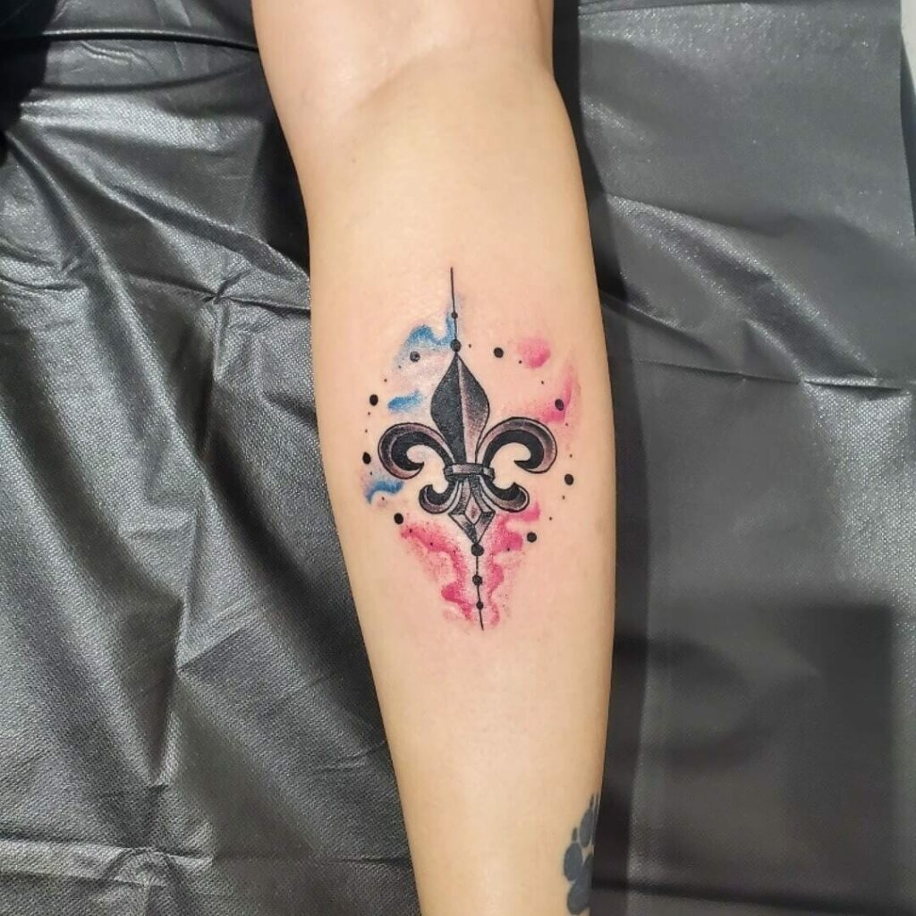12+ Girly Fleur De Lis Tattoo Ideas To Inspire You! 20 Coloured Fleur De Lis Tattoo