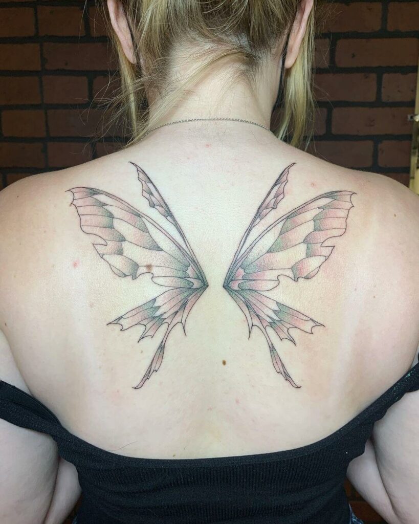 12+ Fairy Wings Tattoo Ideas To Inspire You! 20 Coloured Pixie Wing Tattoo