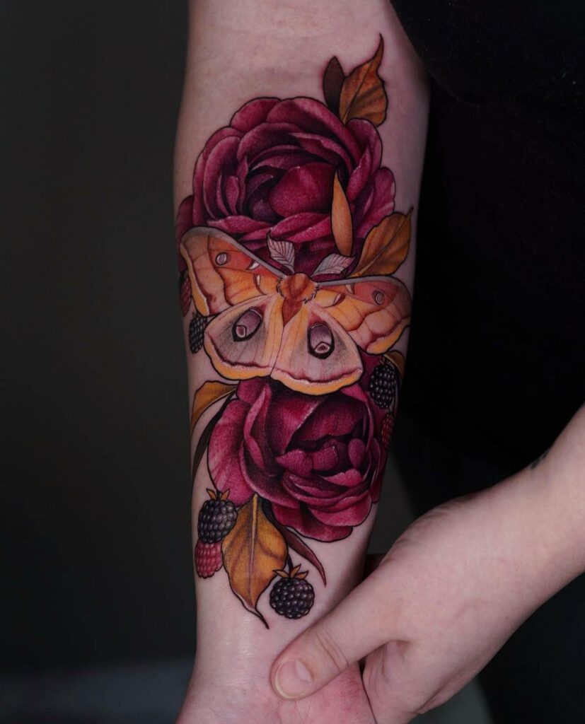 11+ Butterfly Tattoo On Arm Ideas That Will Blow Your Mind 17 Colourful Butterfly And Rose Tattoo