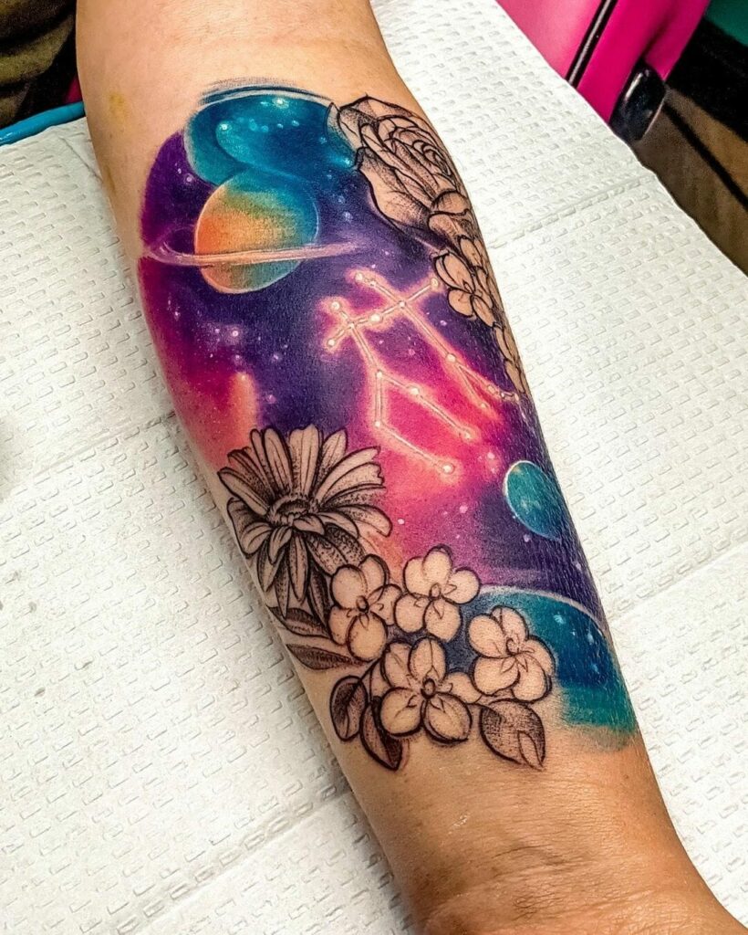 11+ Gemini Constellation Tattoo Ideas You Have to See to Believe! 13 Colourful Gemini Constellation Tattoo Idea For Men And Women