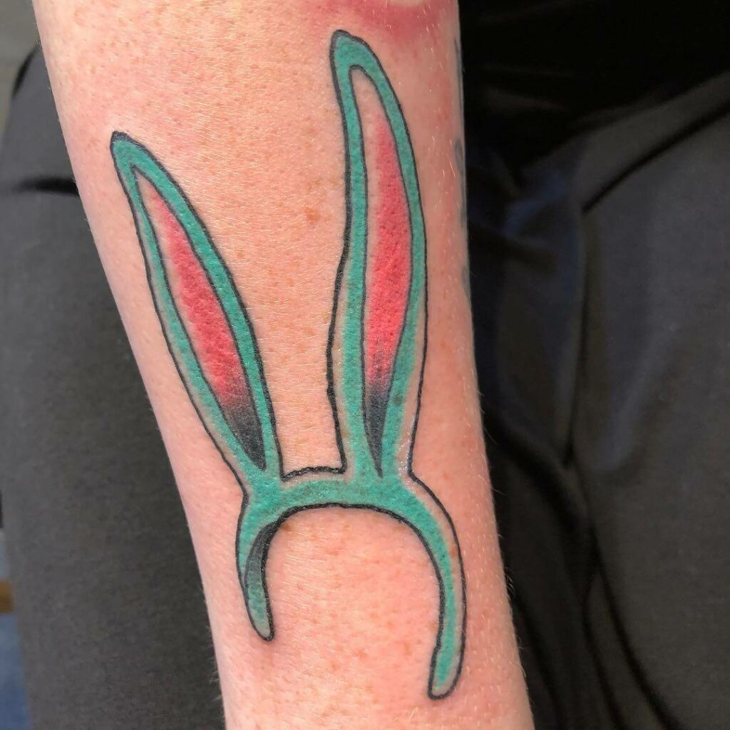 11+ Bunny Ears Tattoo Ideas That Will Blow Your Mind! 16 Colourful Long Bunny Ear Tattoo