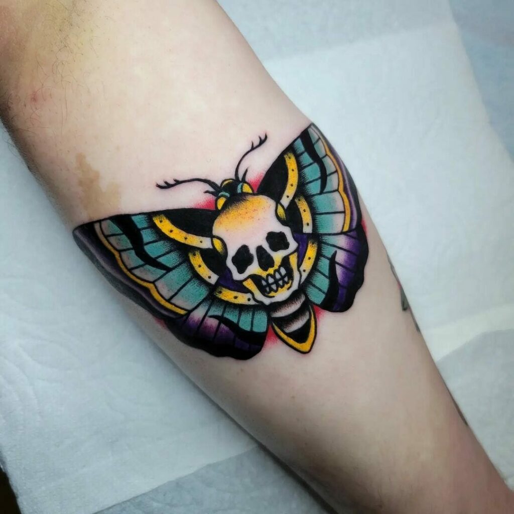 12+ Death Moth Tattoo Ideas To Inspire You! 15 Colourful School Death Moth Tattoos