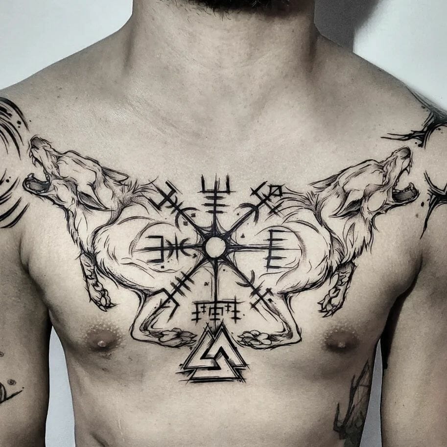 11+ Simple Tribal Wolf Tattoo Ideas That Will Blow Your Mind! 12 Communion Of Cultures Howling Wolf Tattoo