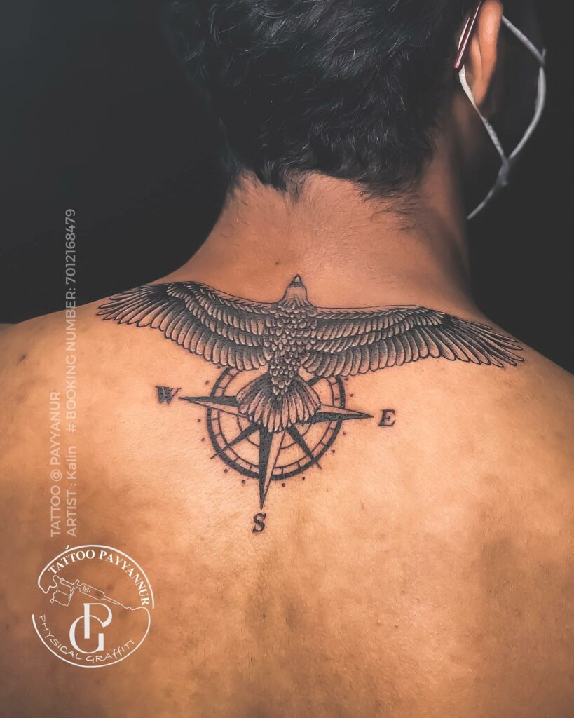 12 Wings Neck Tattoo Ideas for 2024 15 Compass Tattoos For Men With Bird On The Neck