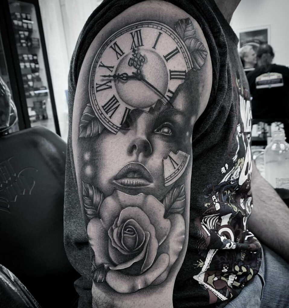 12+ Clock Flower Tattoo Ideas To Inspire You! 17 Complicated Tattoos