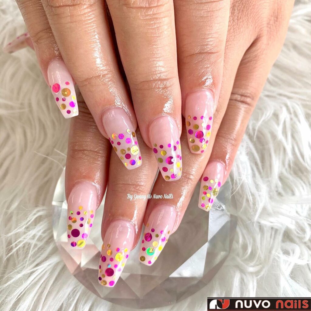 27 Latest Glitter Ombré Nail Designs To Try In 2024! 20 Confetti Carnival Glitter Ombré Nails