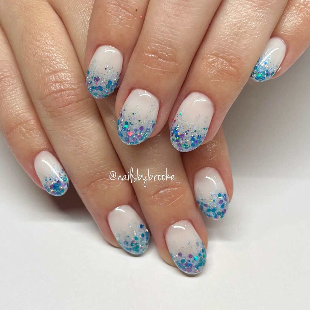 37 Latest Teal Nail Designs To Try In 2024! 18 Confetti Teal Nails