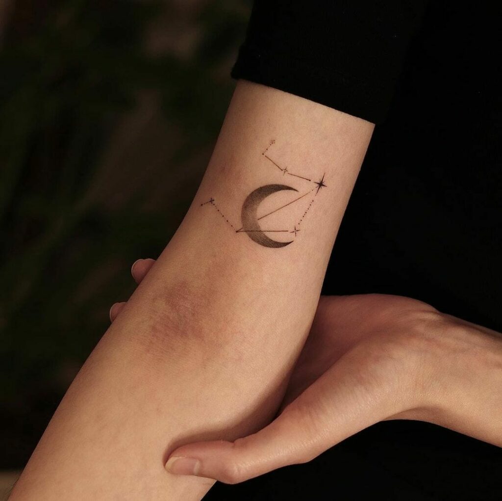 11+ Libra Constellation Tattoo Ideas You Have To See To Believe! 14 Constellation Libra Tattoo With Moon