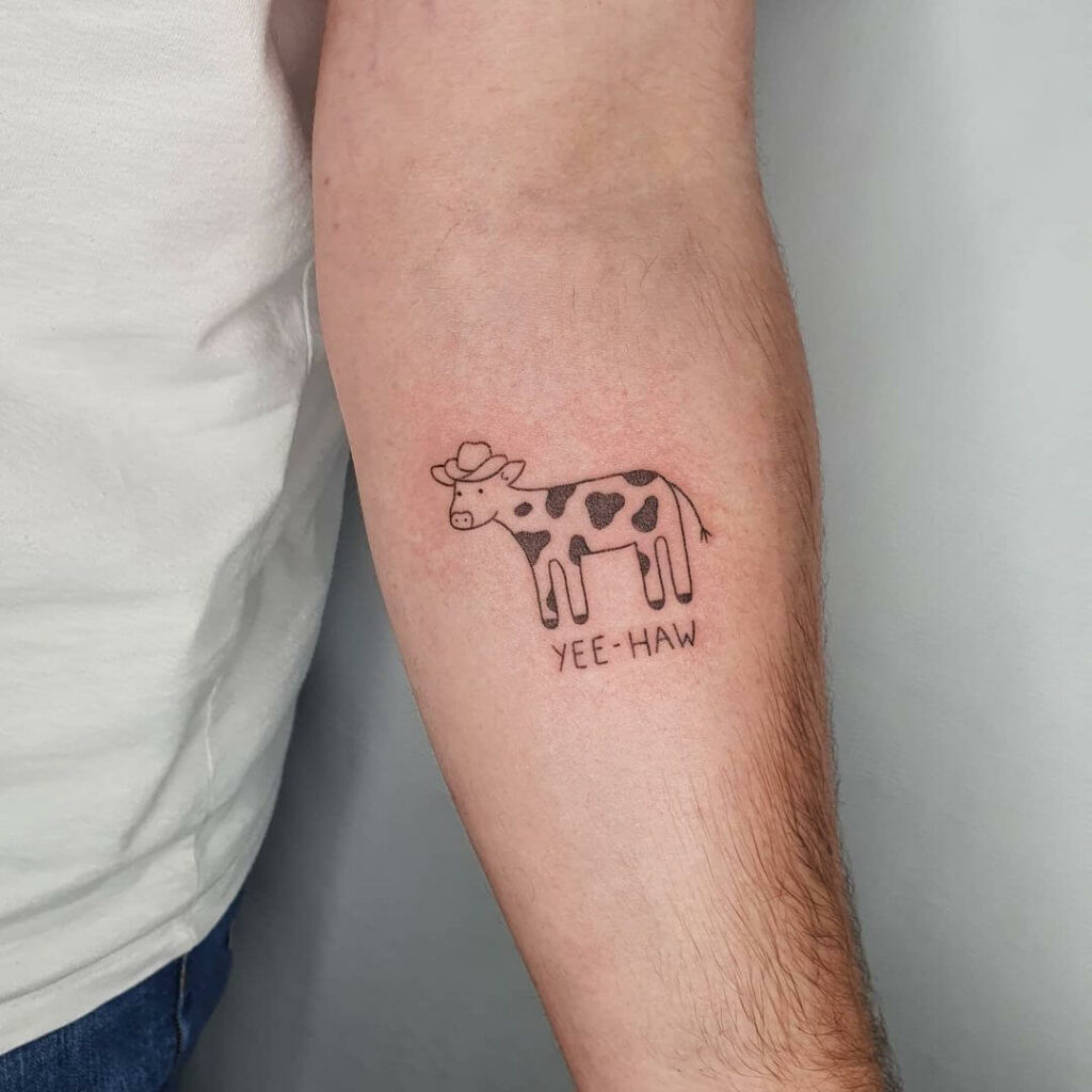 12+ Minimalist Cow Tattoo Ideas To Inspire You! 11 Contemporary Yee-Haw Cow Tattoo