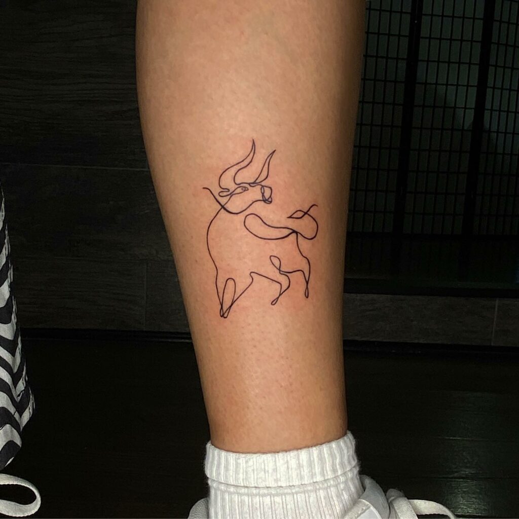 11+ Female Taurus Tattoo Ideas That Will Blow Your Mind! 16 Continuous Line Taurus Zodiac Sign Tattoo Ideas