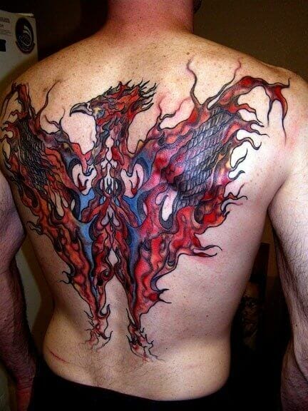 33 Latest Phoenix Tattoos To Inspire You In 2024! 11 Fire Phoenix Back Tattoo