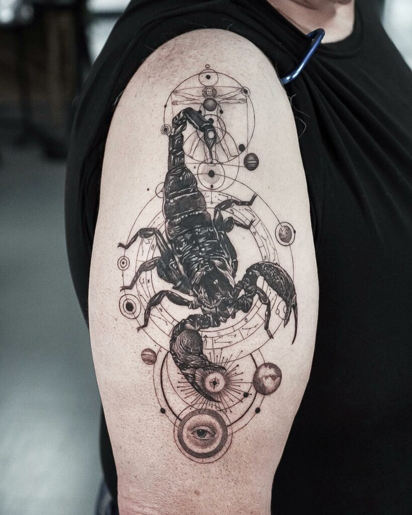 11+ Simple Black Tattoo Cover-up Ideas That Will Blow Your Mind! 17 Cool Scorpio Cover Body Artwork