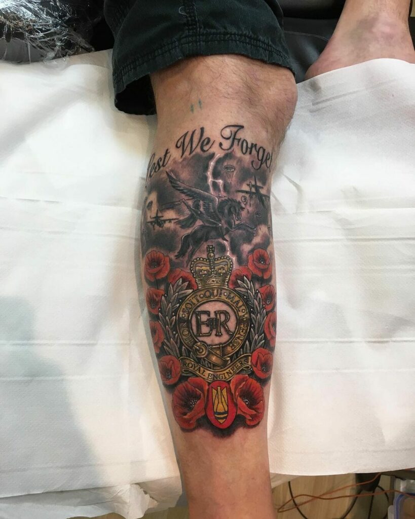 11+ Military Memorial Tattoo Ideas That Will Blow Your Mind! 13 Corps Cap Badge Army Memorial Tattoo