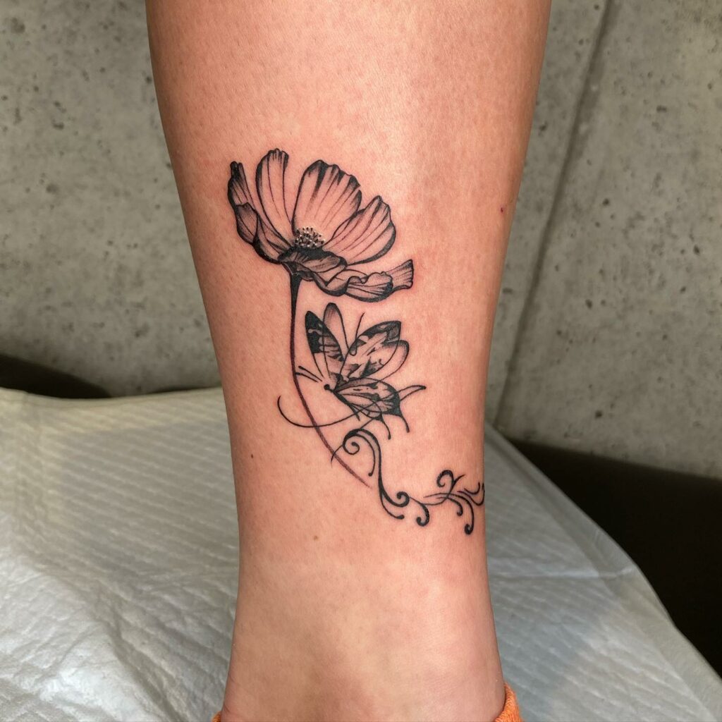 11+ October Birth Flower Tattoo Ideas That Will Blow Your Mind! 21 Cosmos Tattoo Ideas With Other Symbols Or Motifs