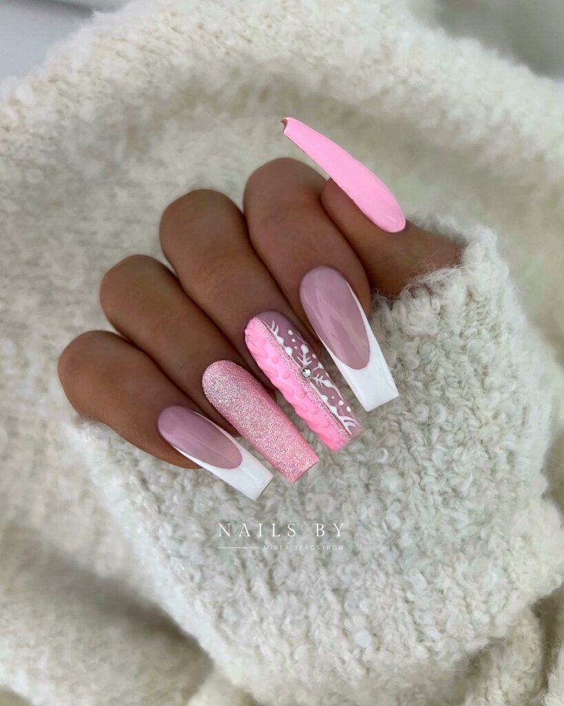 Get Merry with 30 Pink Christmas Nail Ideas in 2024 10 Cotton Candy Pink Christmas Nails