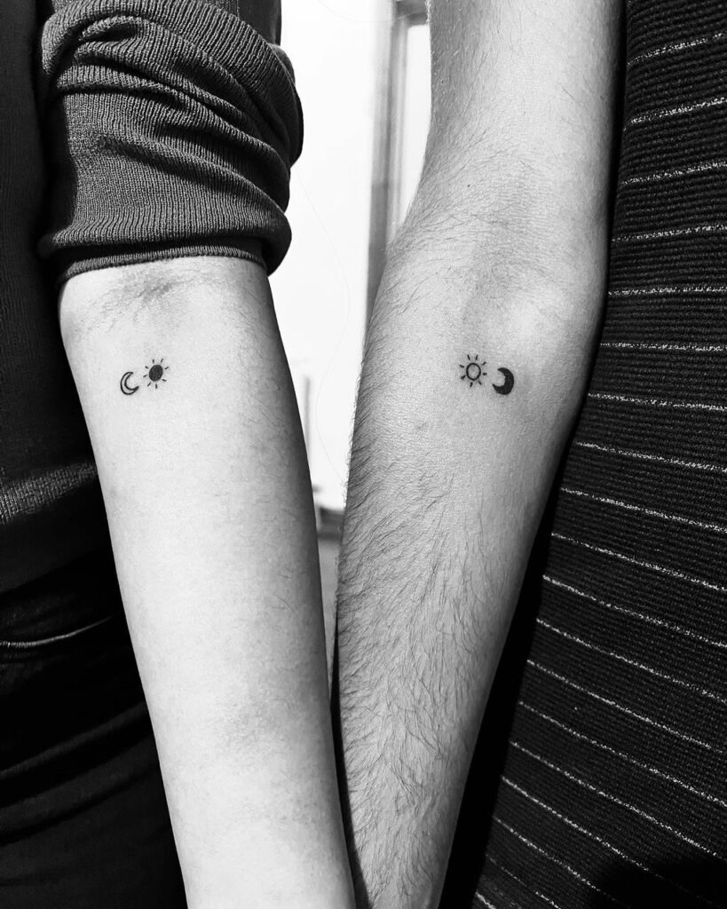 10+ Sun And Moon Tattoo Matching That Will Blow Your Mind! 16 Couple Sun And Moon Tattoo