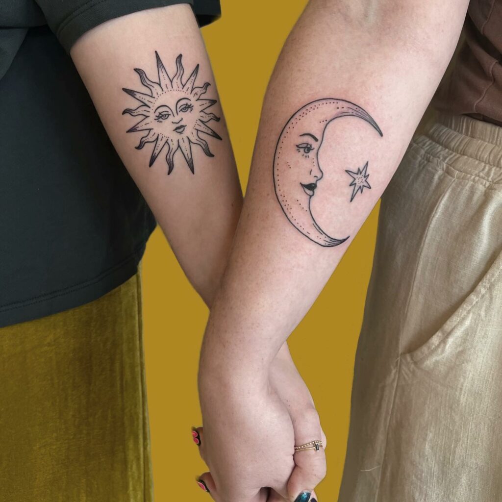11+ Simple Sun And Moon Tattoo Ideas That Will Blow Your Mind! 15 Couple Sun And Moon Tattoos