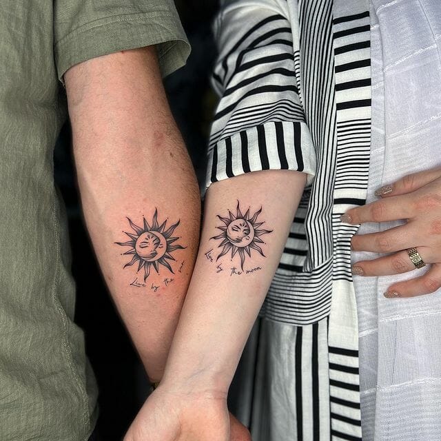 13+ Unique Small Sun Tattoo Ideas That Will Blow Your Mind! 19 Couple Sun Tattoo Small