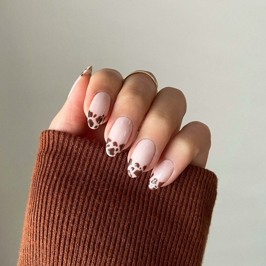 50 Latest Clear Nail Designs To Try In 2024! 23 Cow Print Clear Nail Designs