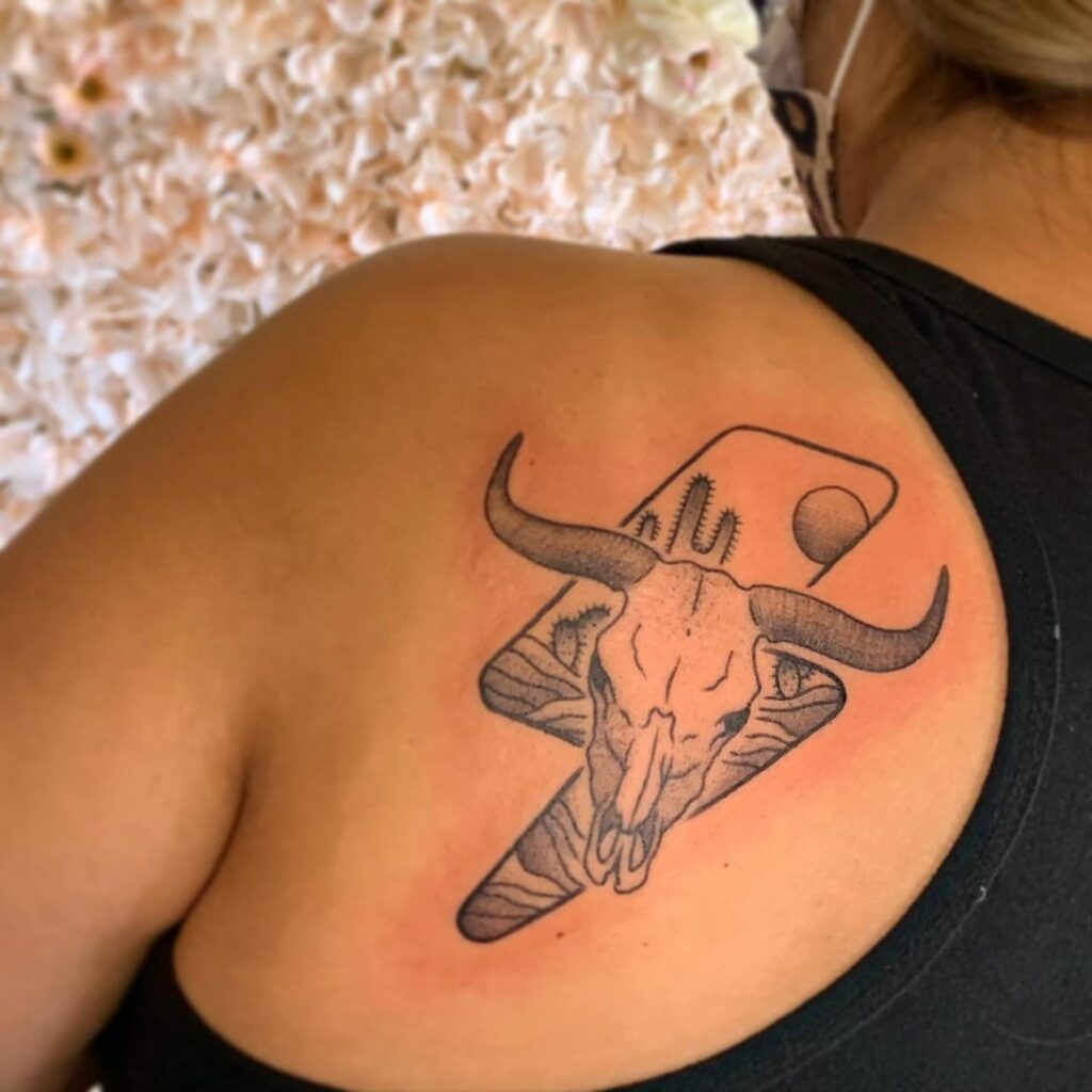 10+ Cow Skull Tattoo Ideas You'll Have To See To Believe! 19 Cow Skull Tattoo For Your Shoulder